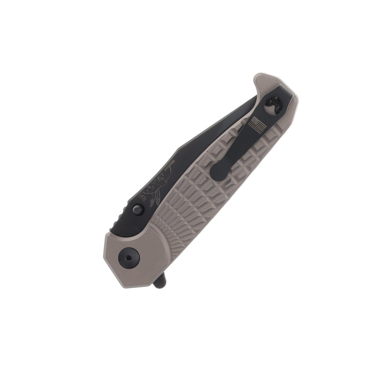 Half Face Blades Crow Folder- Anodized Gray Handle, Black Nitride Blade,  Grenade Stippled Grip, Deep Carry Clip HFCROWFLDANOGY - Smoky Mountain Knife  Works