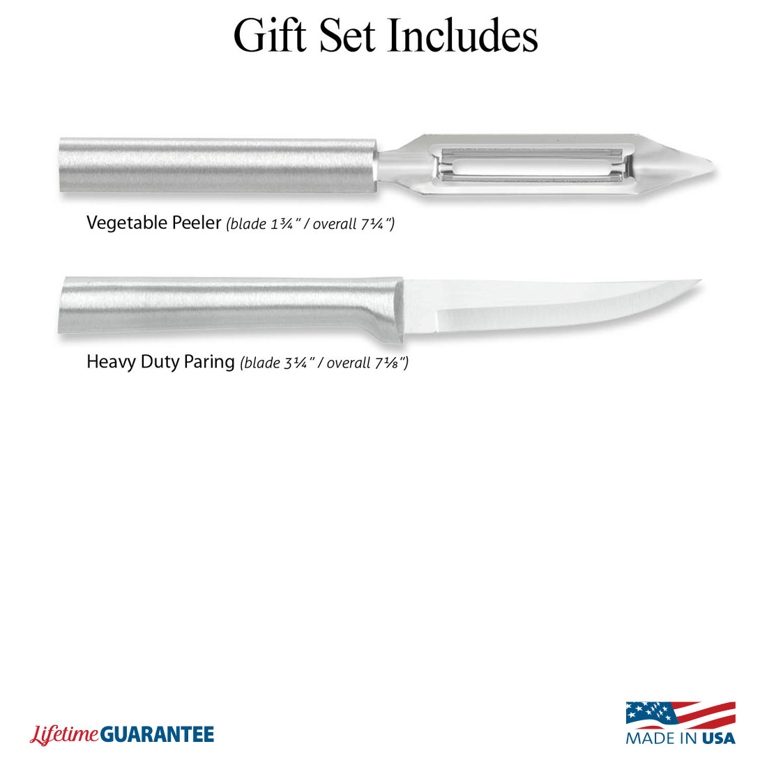 Rada Pare and Peel 2Pc Set-Silver Handle S46