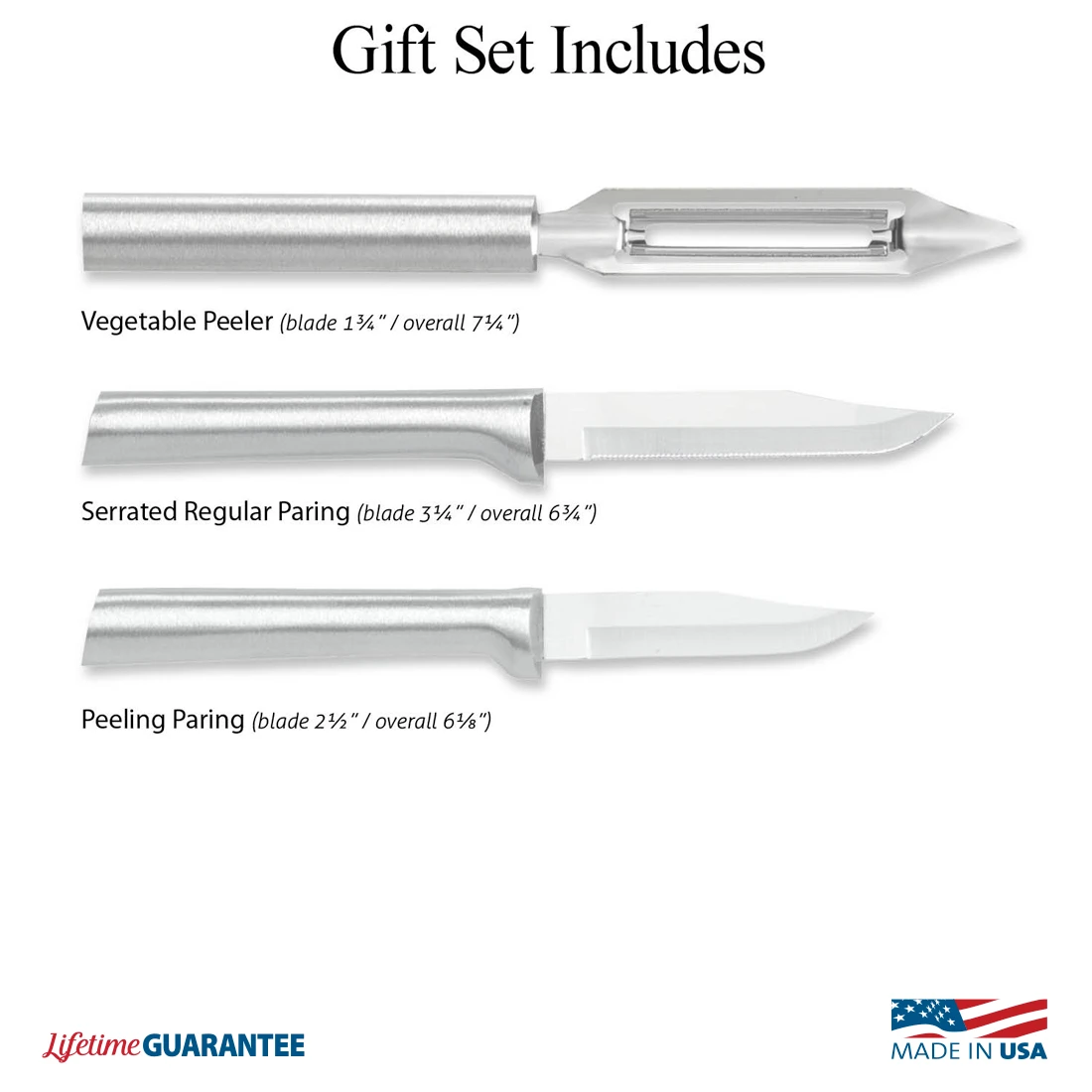 Rada Kitchen Basics 3Pc Set-Silver Handle S56