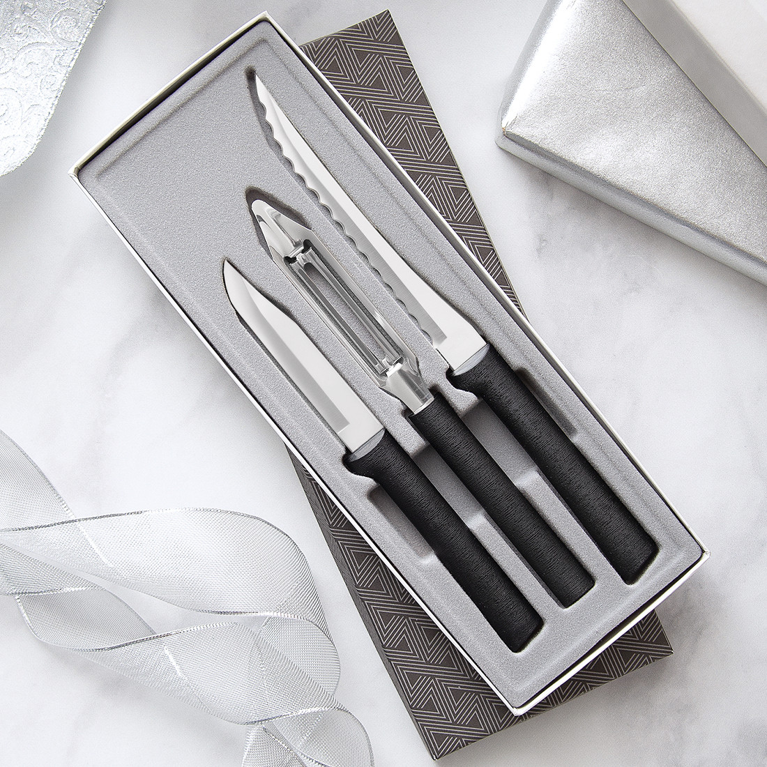 Rada Peel, Pare and Slice 3 Pc Gift Set-Black Handle G218