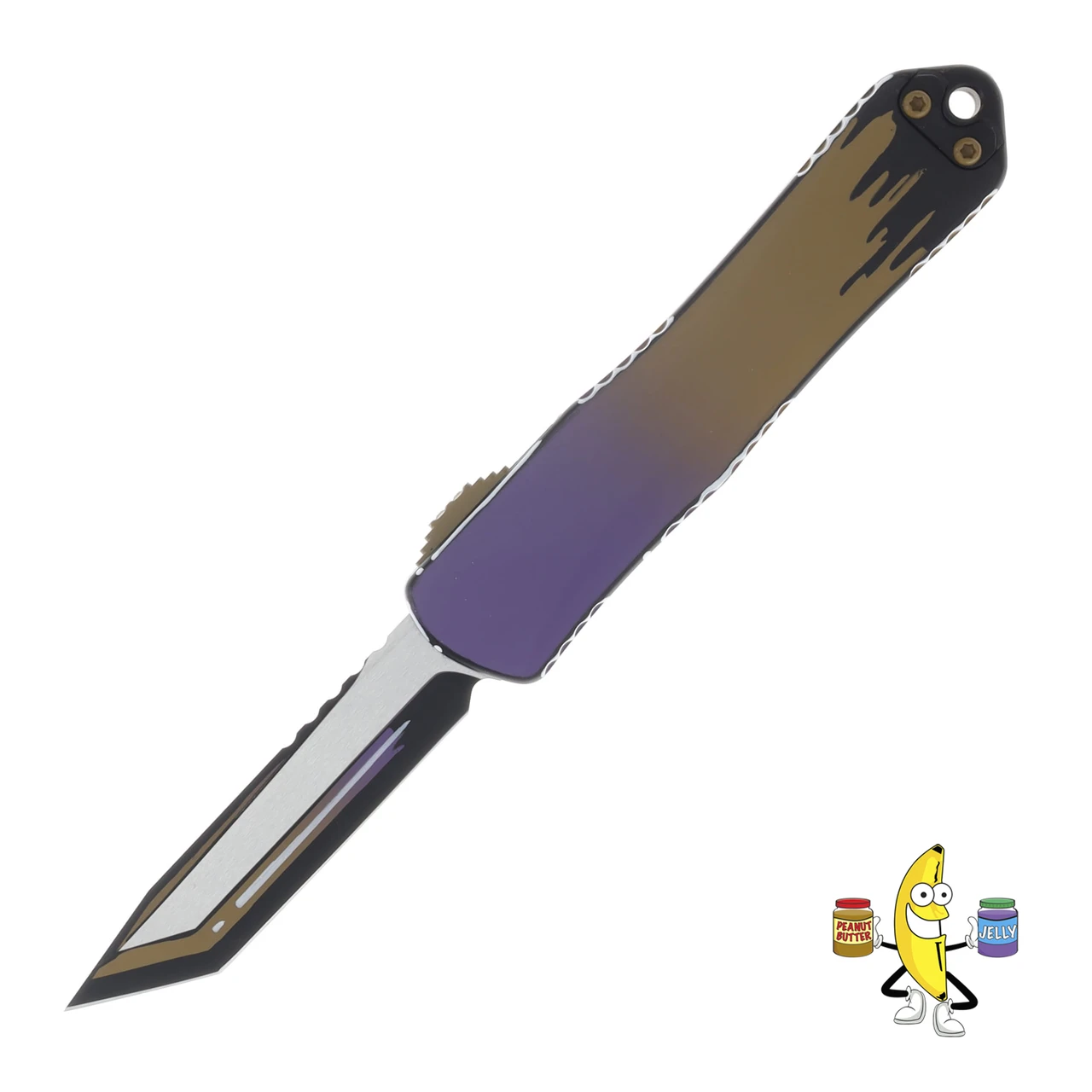 Heretic Manticore E SMKW Exclusive OTF Automatic Tanto Cel Shaded PB&J Peanut Butter and Jelly H027-CS-PBJ