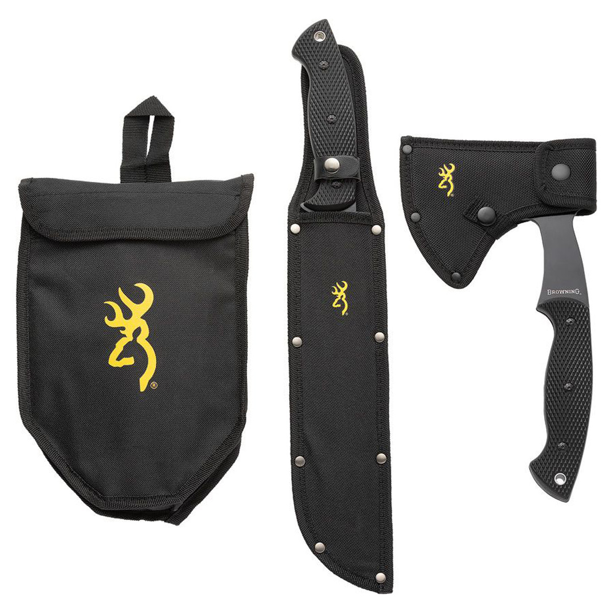 Browning Camp 3pc Combo-Black Textured Polymer Handles 3220582B