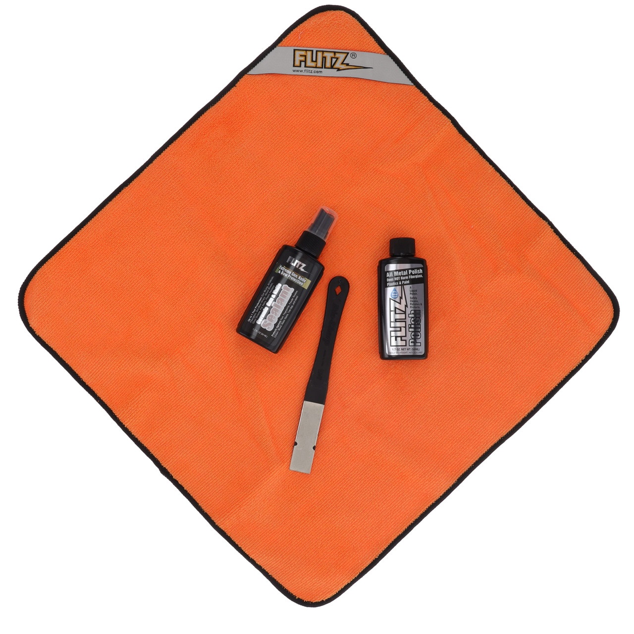 FLITZ Knife Restoration Kit 1.76 oz Polish, DMT Diamond Sharpener, 1.7 oz Gun/Knife Ceramic Sealant, Microfiber Cloth Clamshell FLKR41511
