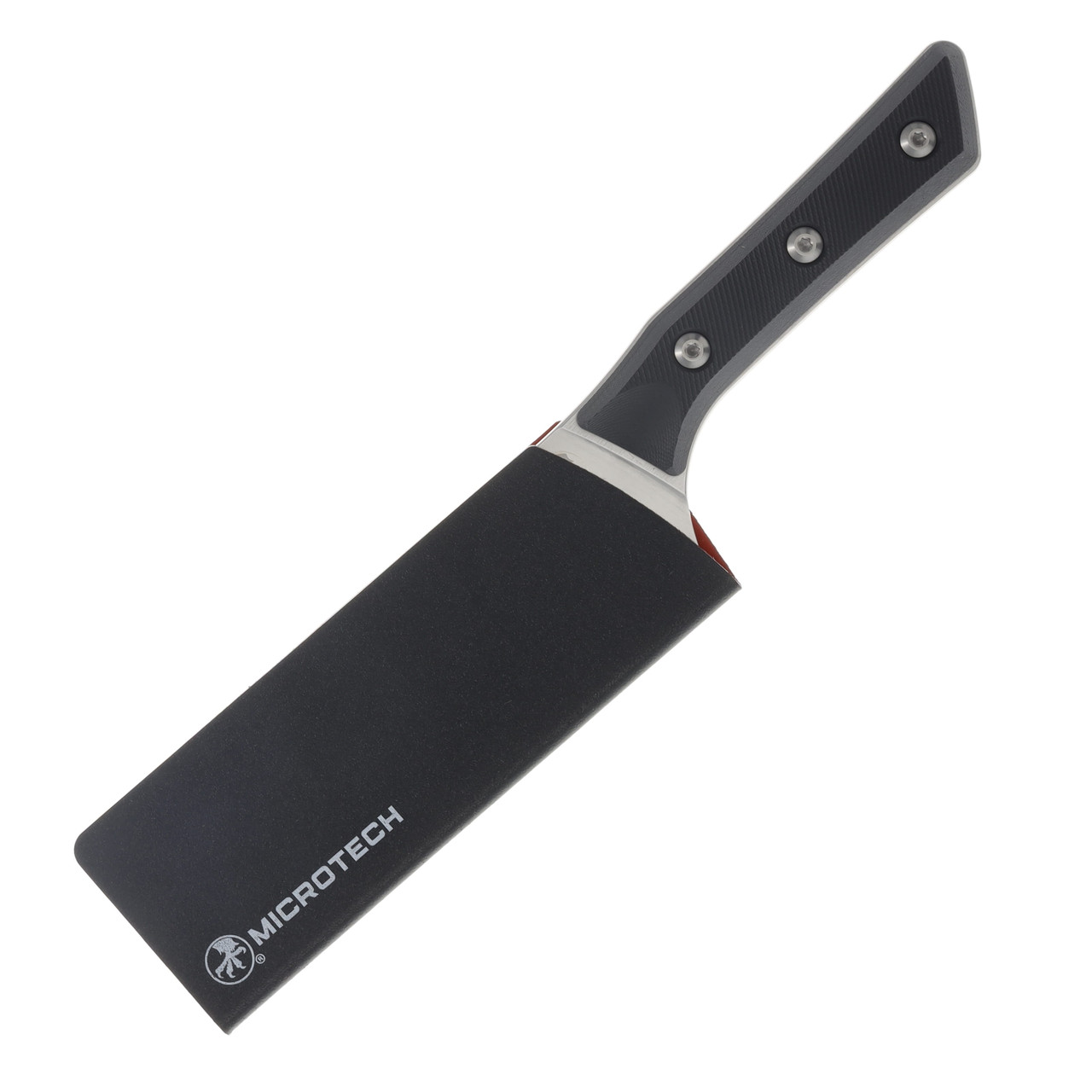 Microtech 6in Santoku Fixed Knife Stonewash Standard Black G-10