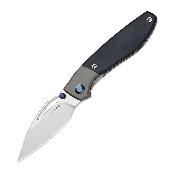 Kizer Shrike Folding Knife 2.74in Plain Stonewash Drop Point