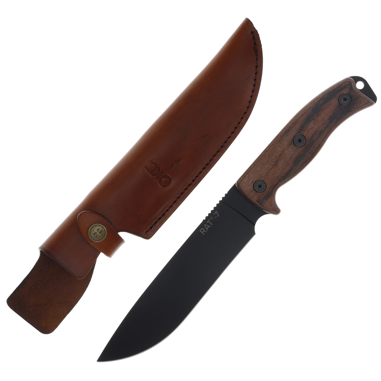 Ontario RAT-7 Adventurer Fixed Knife Laminated Wood Handle With Sheath Ontario RAT-7 Adventurer Fixed Knife Laminated Wood Handle With Sheath ON8651 