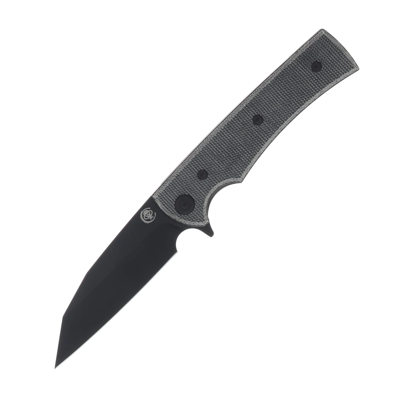 Chaves Sangre Street Folding Knife Blk Canvas Micarta Handle Blk PVD Wharncliffe Blade CHAV14325