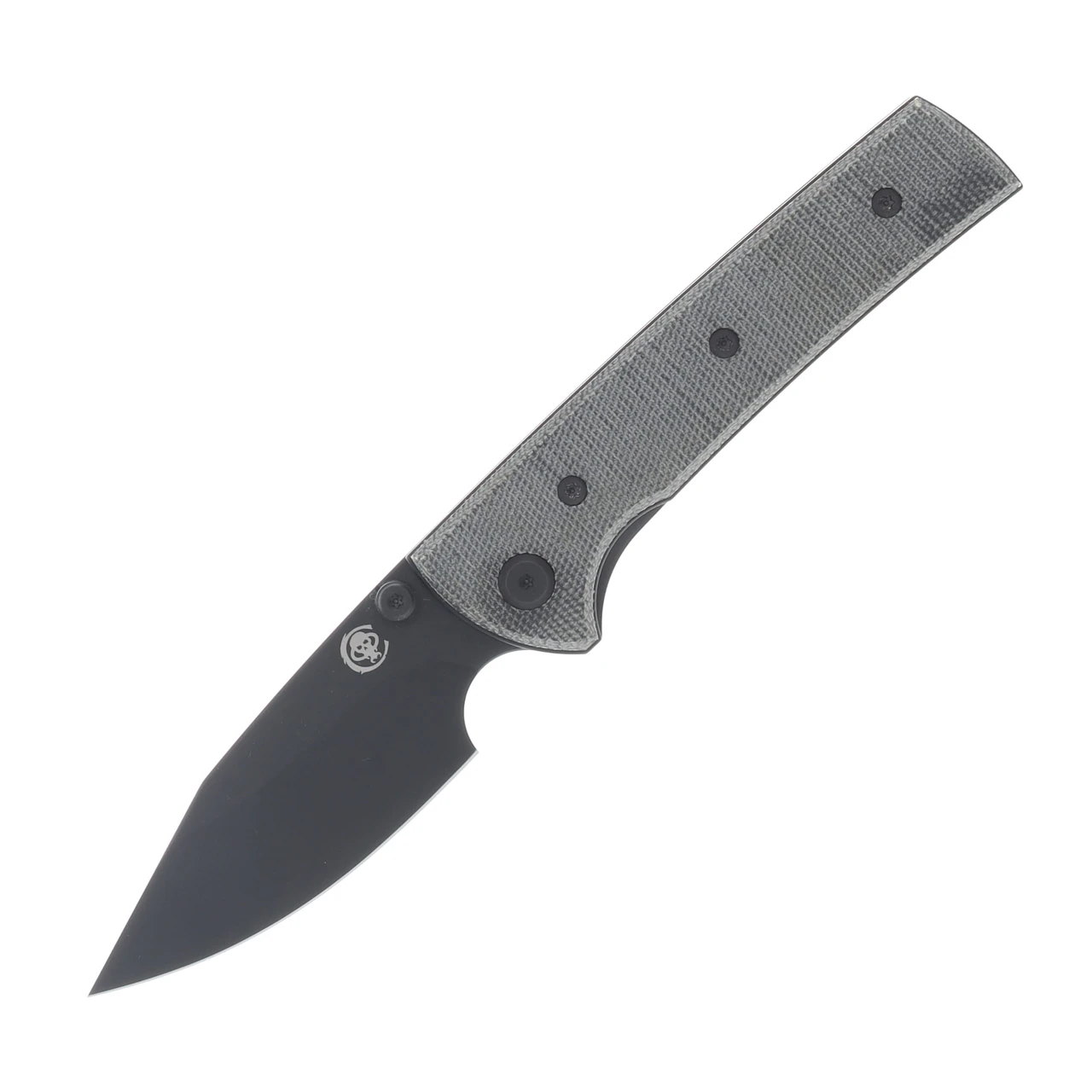 Chaves Scapegoat Street Folding Knife Blk Canvas Micarta Handle Blk PVD Spearpoint Blade CHAV14327