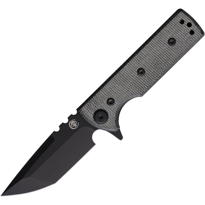 Chaves TAK Folding Knife Blk Micarta Handle Blk PVD Tanto Blade CHAV14241