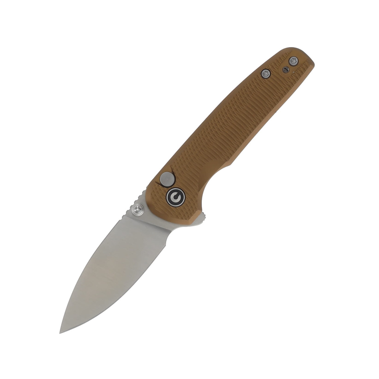  CIVIVI Mini Shakan Coyote Brown Ripple 2.48in Plain Satin Drop Point C20052F-3
