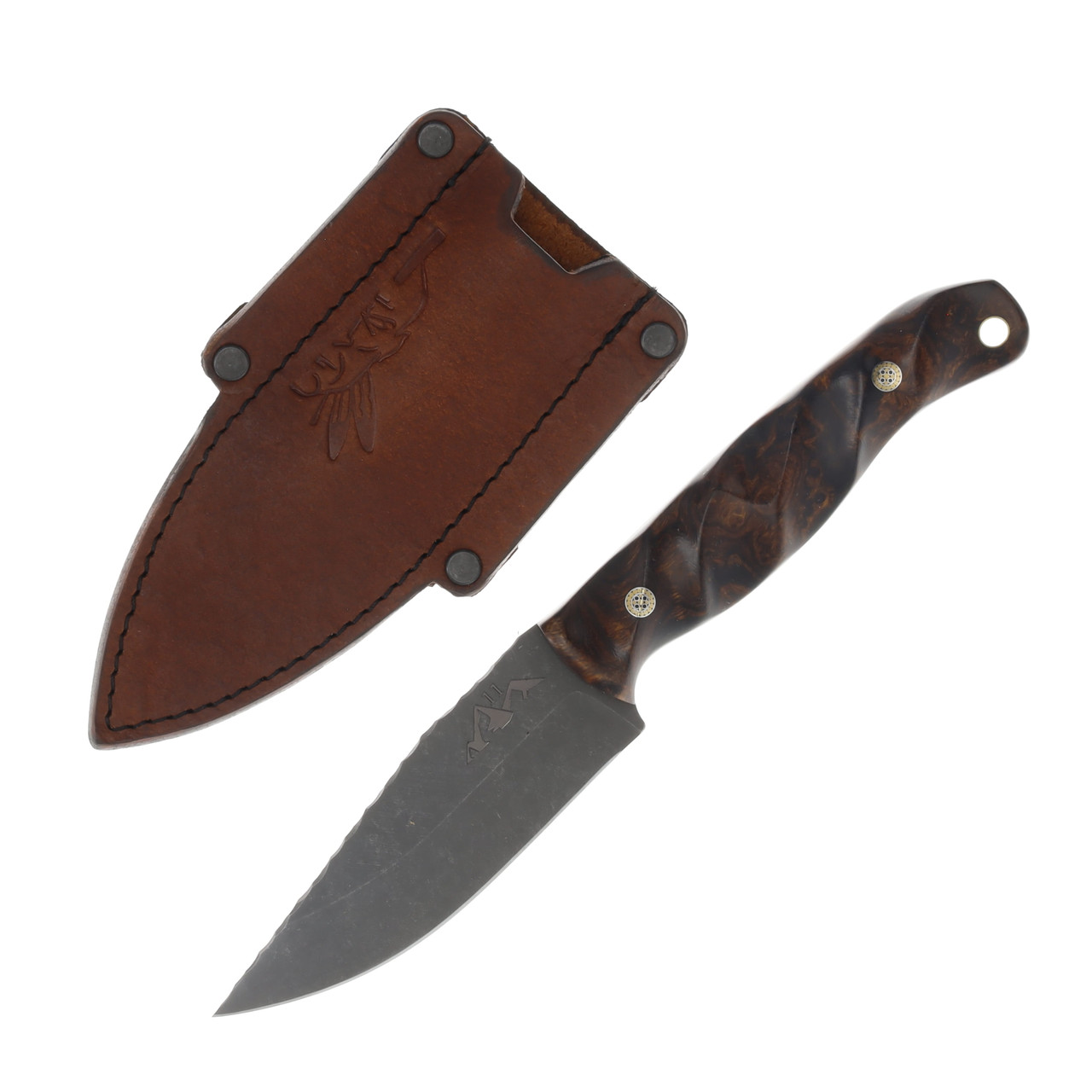 Crow Jr Ironwood Mosaic Pins Full Tang Hollow Lanyard Pin HFC11