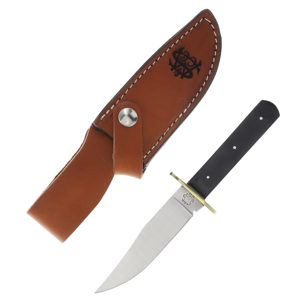 Schatt & Morgan /CC #50 Fixed Blade Buffalo Horn / Leather Sheath CCSM50-BH