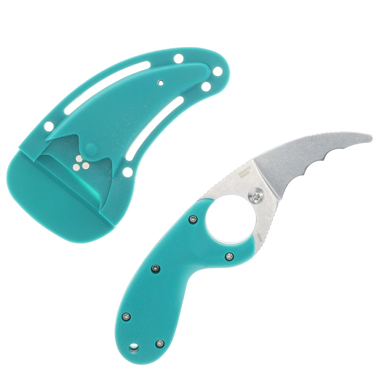 Columbia River Bear Claw Fixed Knife Green GRN Handle SW AUS 8 Veff Serrated Blade CR2511T