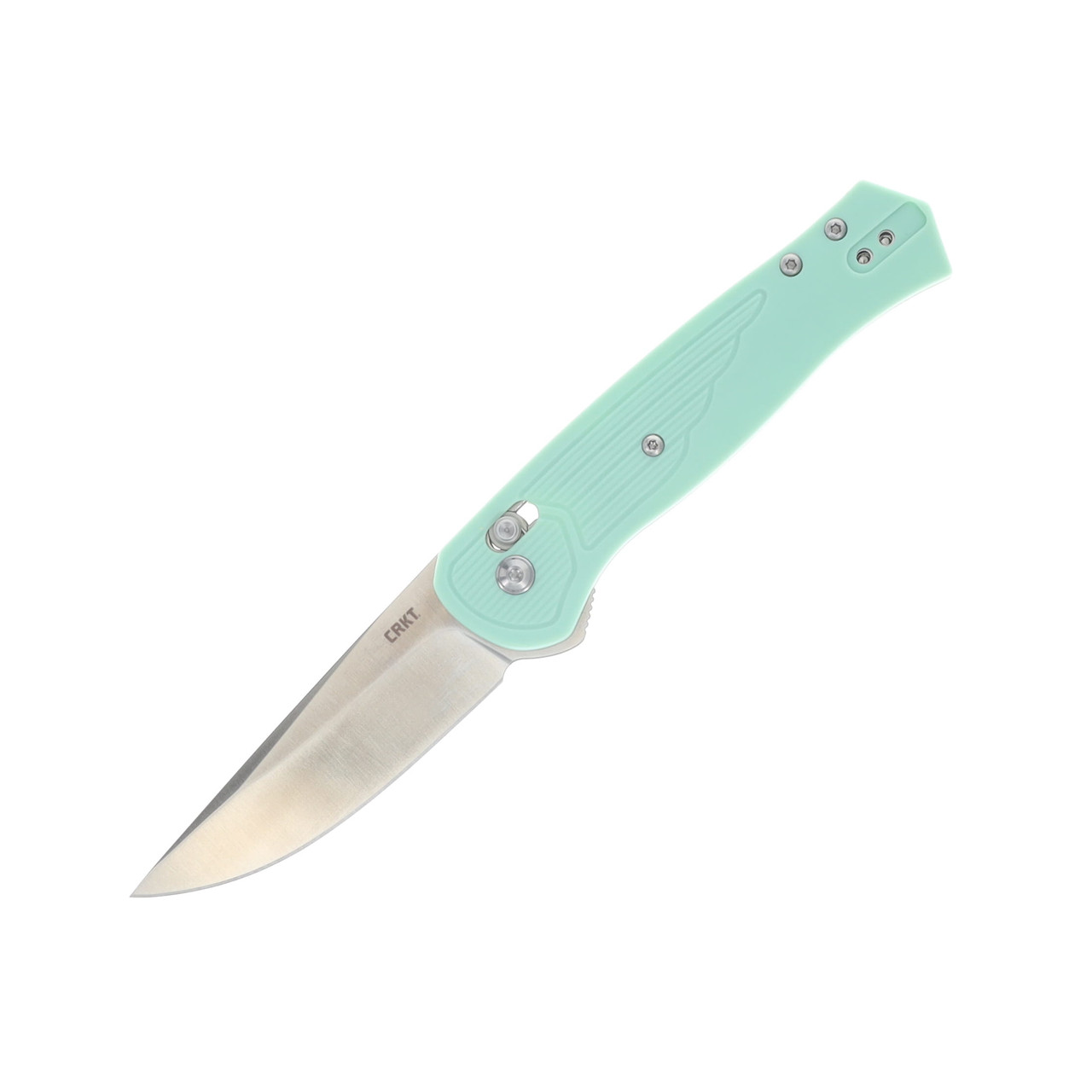 Columbia River Sero Folding Knife Aqua GRN Handle Satin S35VN Blade CR7170B