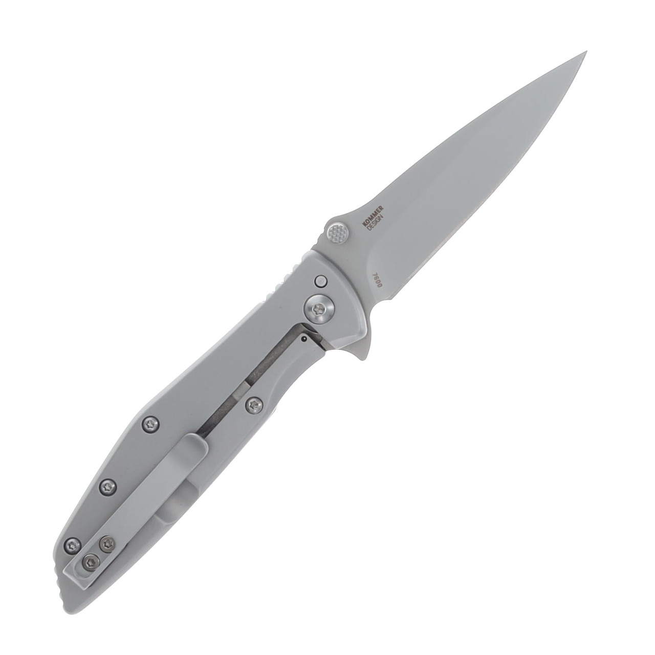 Columbia River Slag Assisted Folding Knife Silver SS Handle Bead