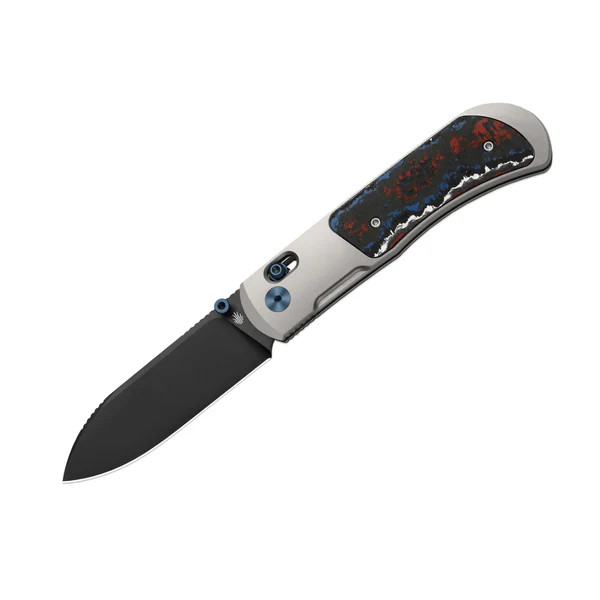 Kizer Tycho Folding Knife Titanium-Fat Carbon Handle Matte DLC Ultra M390 Drop Point Blade KI4761A2