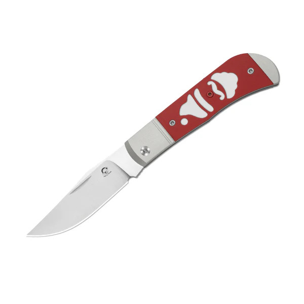 Kizer Trestle Folding Knife Gray-Red Aluminum & G-10 Handle Blasted 14C28N Clip Point Blade V3761MC1