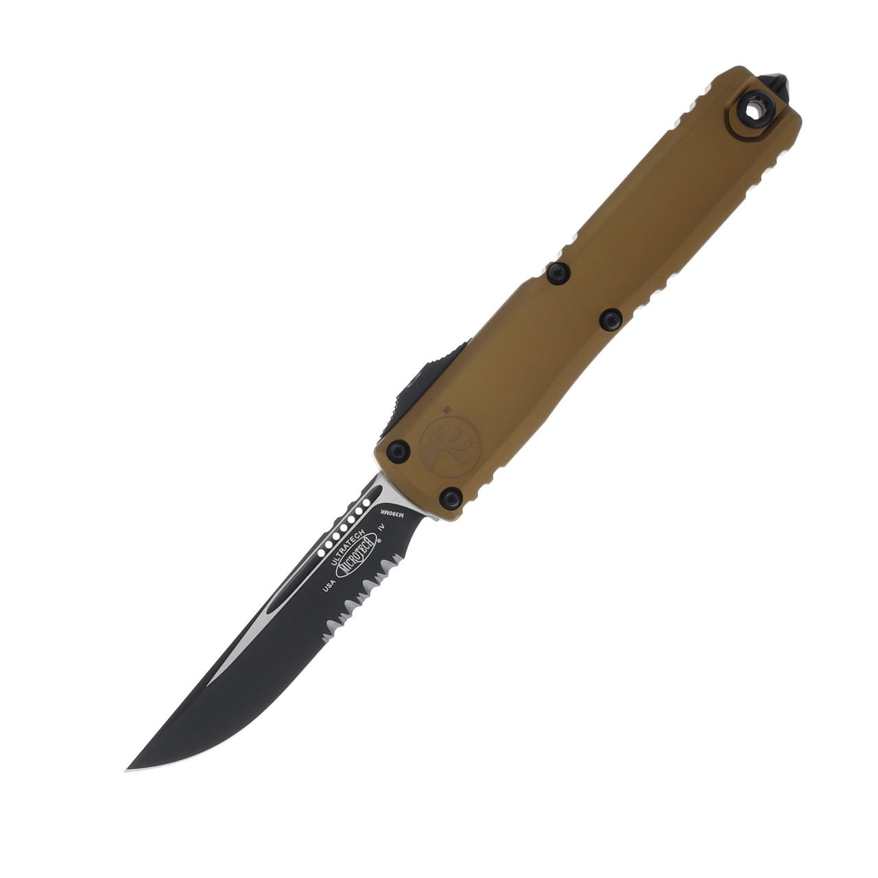 Microtech Ultratech GEN IV OTF Auto SE Black Part Serrate Tan AUMT112142TA
