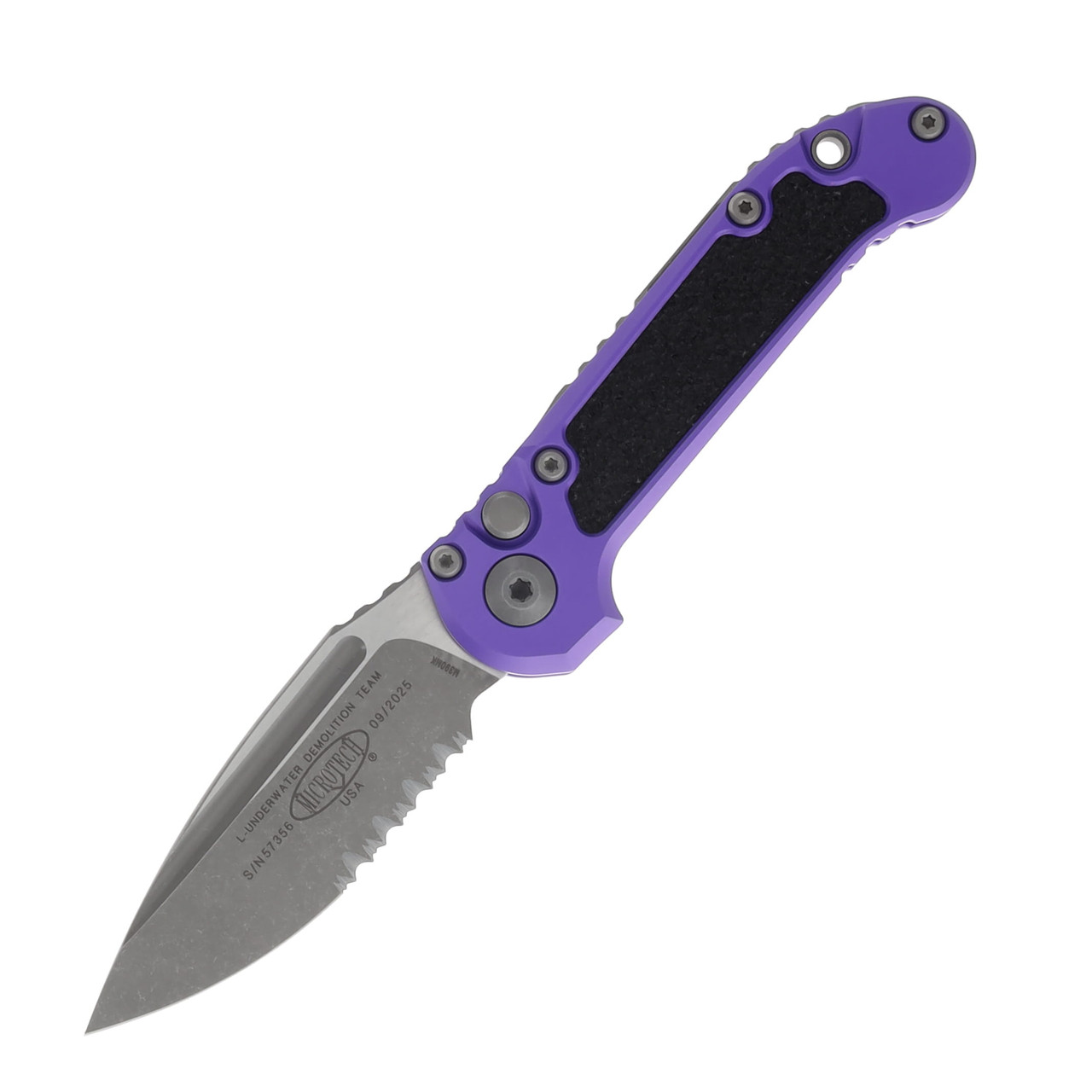 Microtech LUDT GEN III OTS Auto S/E Apocalyptic Part Serrate Purple MT113511APPU
