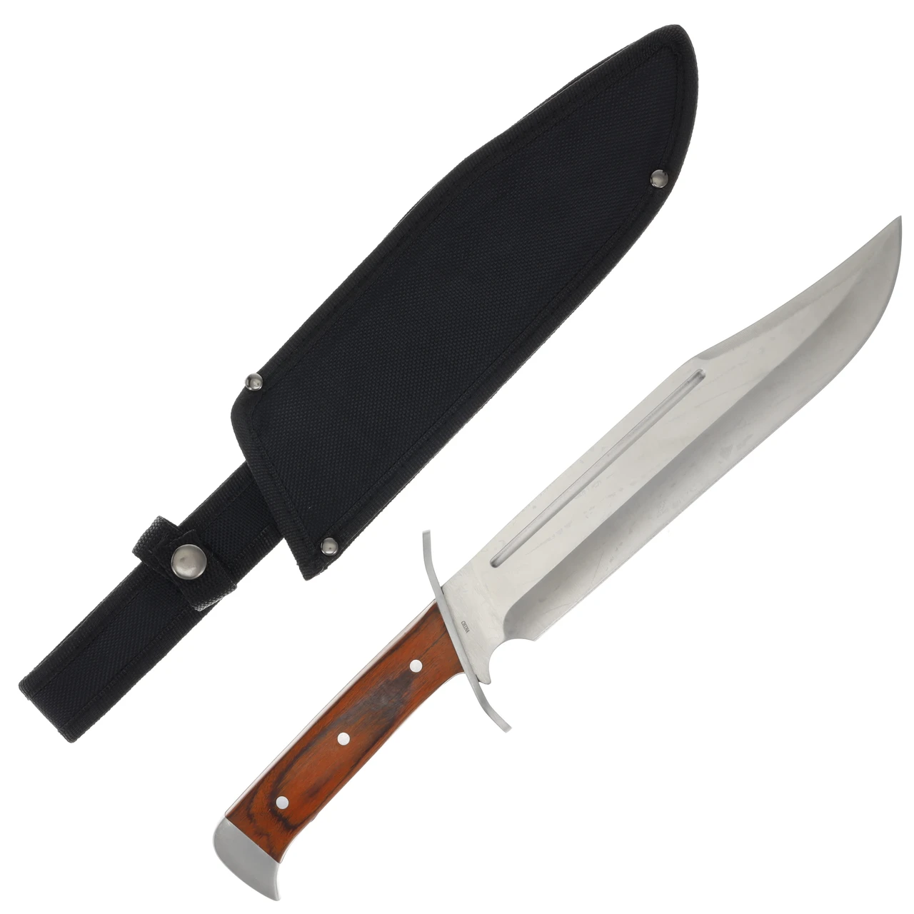 Frost Black Hills Fixed Knife Bushmaster Red Pakkawood Bowie With Sheath FRBKH119