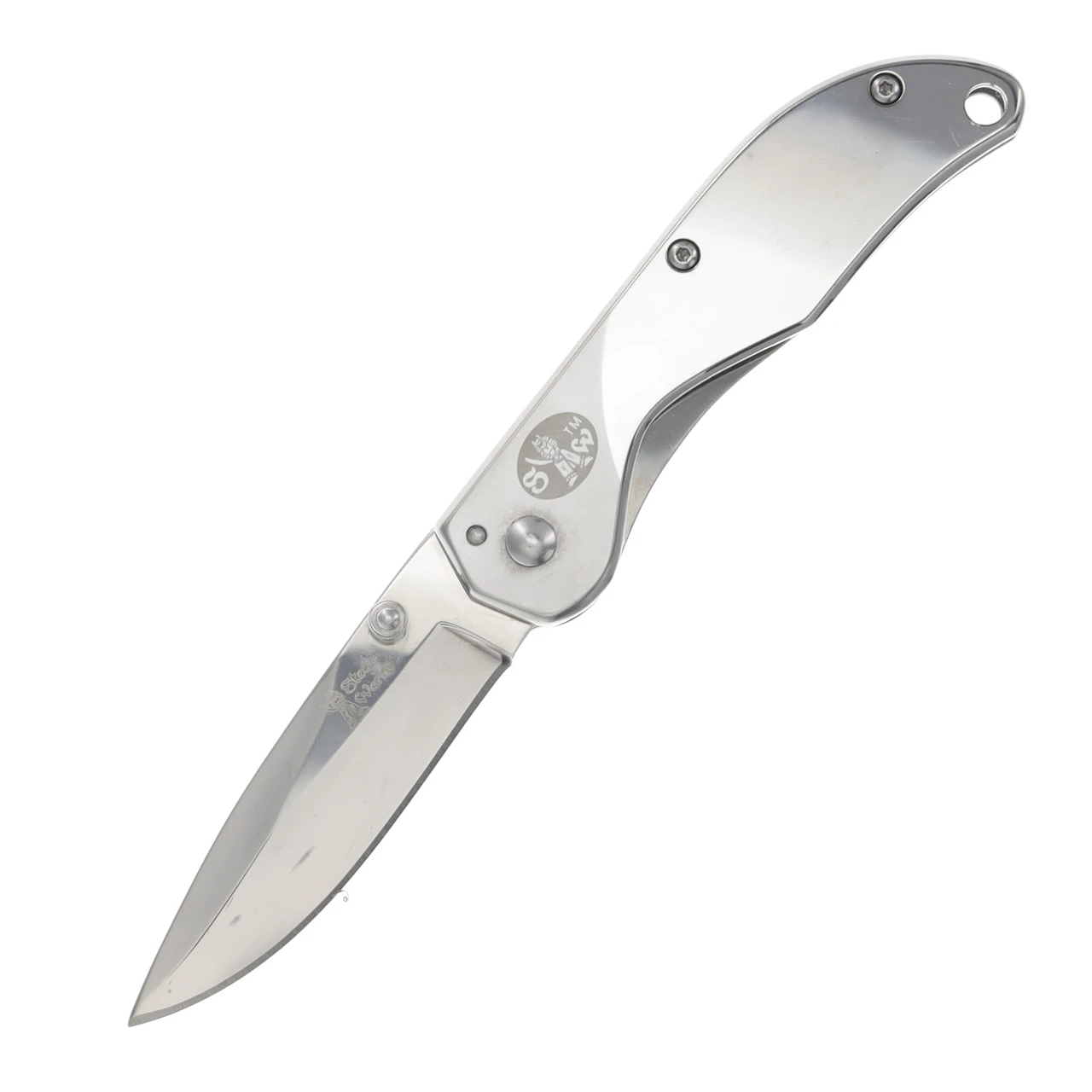 Frost Steel Warrior Silver Cloud Linerlock Folding Knife FRSW144SS