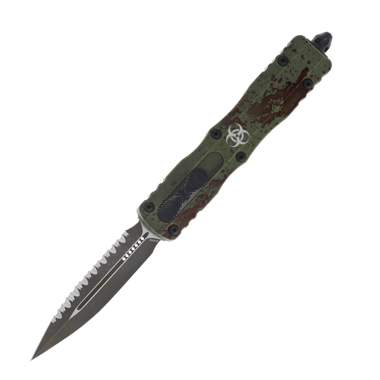 Microtech Dirac Delta OTF Auto D/E Full Serrate Outbreak Signature Series  AUMT2273OBDS