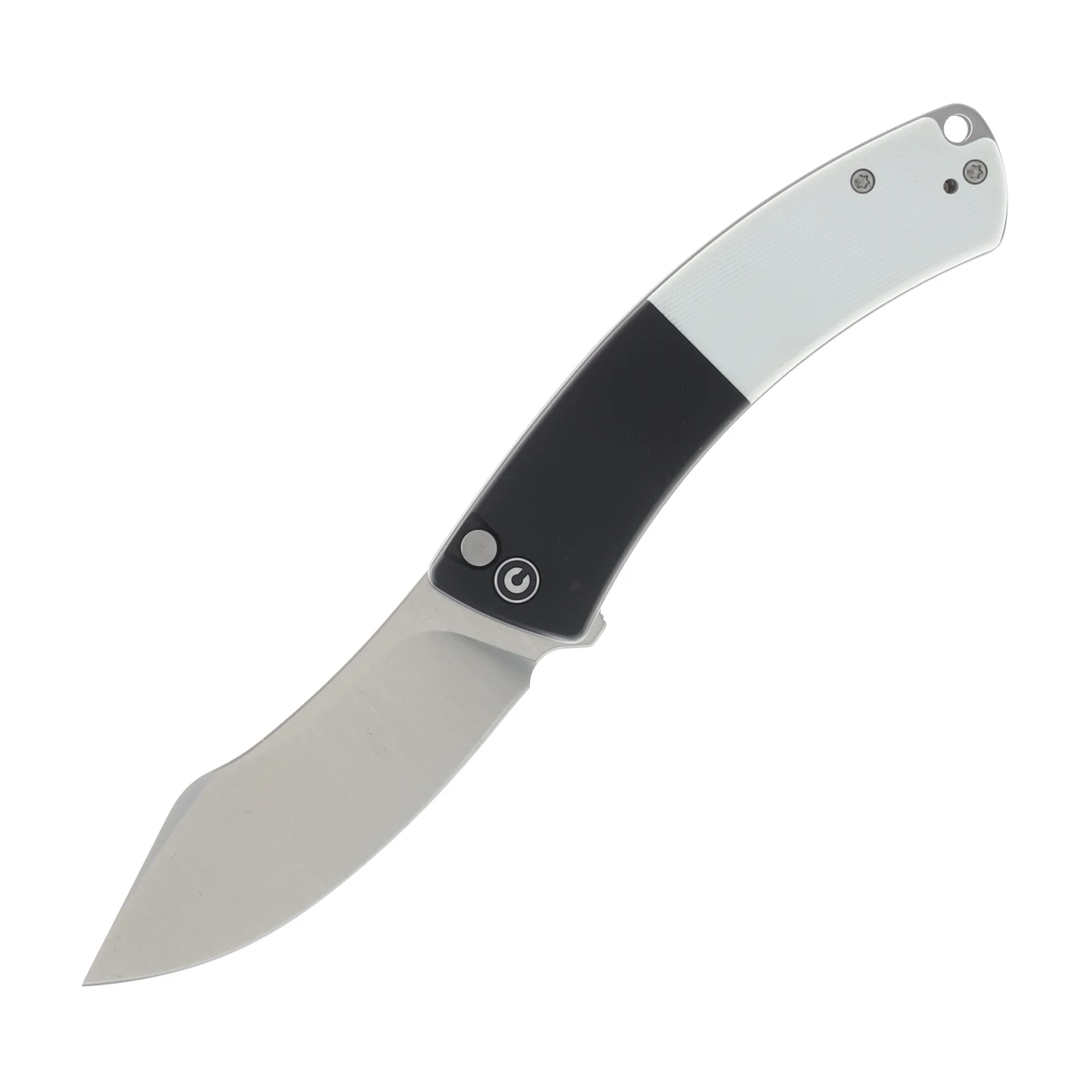 CIVIVI Outlaw Muk Folding Knife Satin 14C28N/Black & White G-10 Handles C24079-4