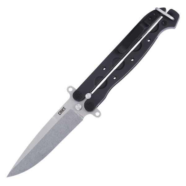 Columbia River M16-02 Balisong Black Aluminum Handle SW Magnacut Blade CRM16-02BALI