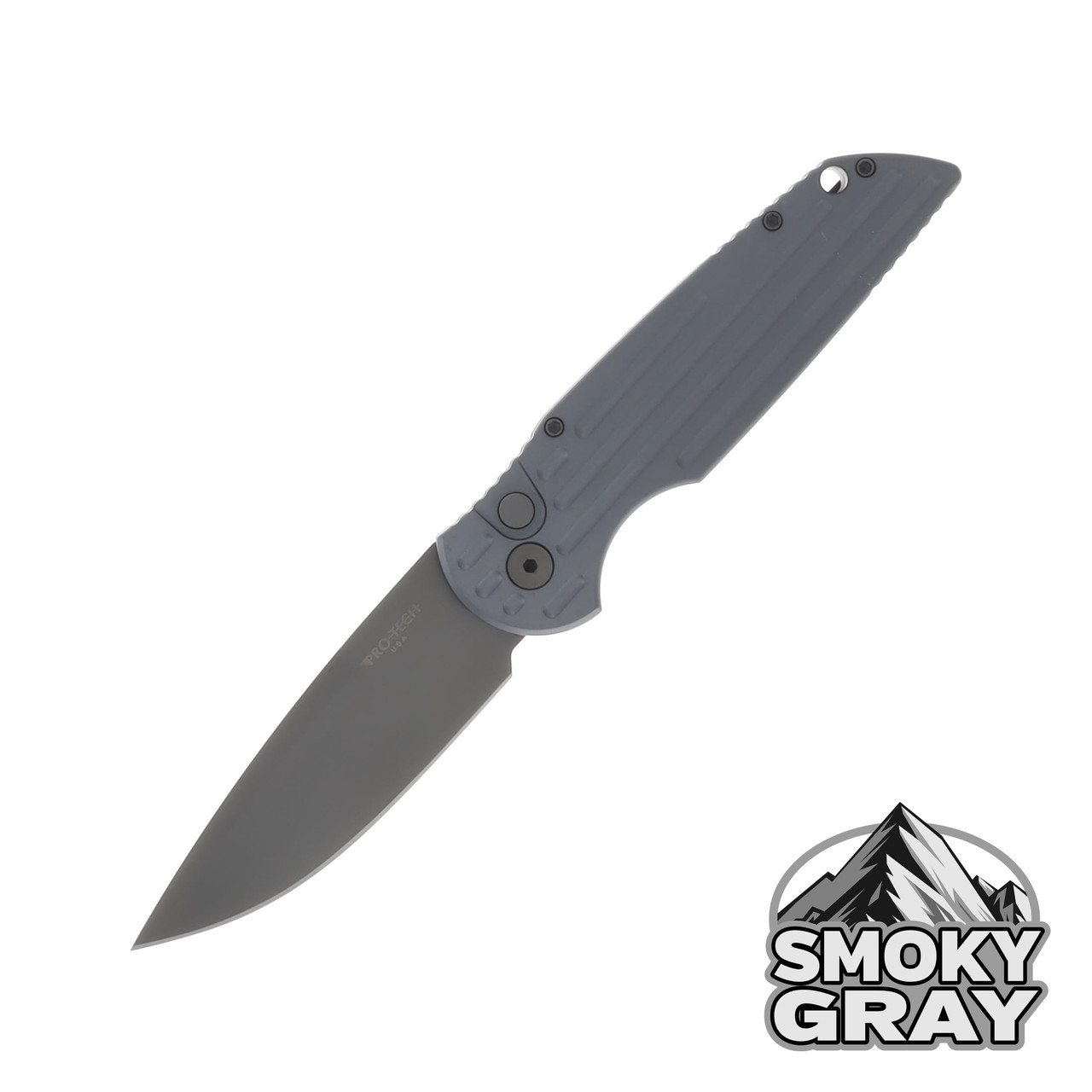 Pro Tech SMKW Exclusive Tactical Response 3 OTS Auto Grooved Smoky Gray Handle Bead Blasted Blade AUPTTR-3 SMKW