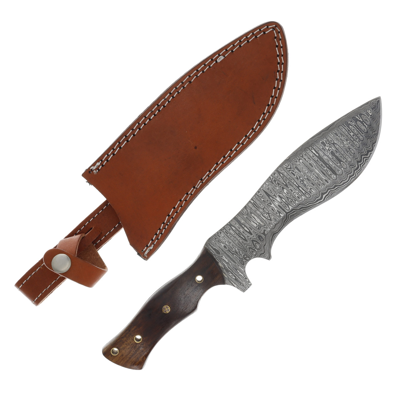 Valley Forge Damascus Kukri Fixed Blade Wood Handle VFD30WW
