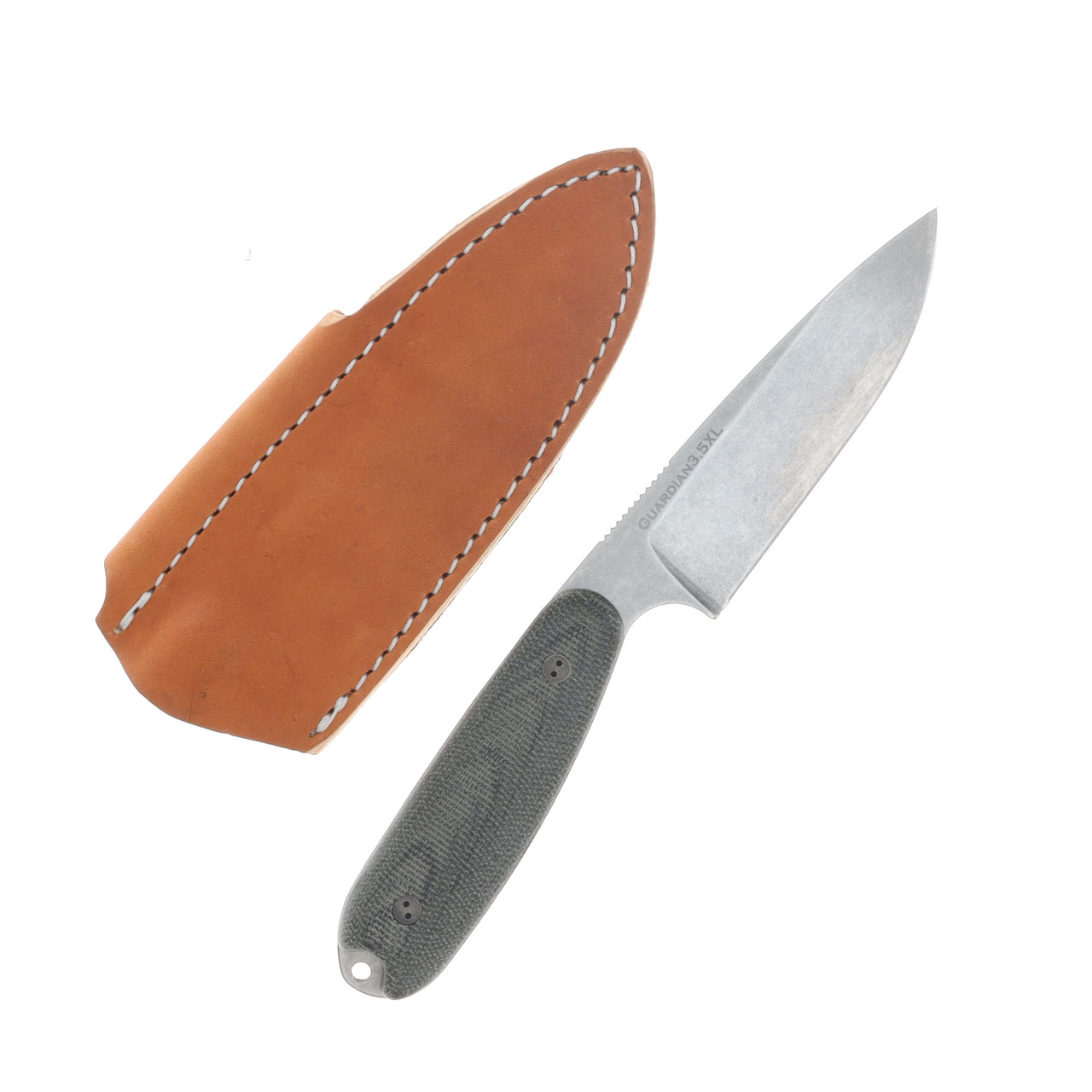 Bradford Guardian 3.5 XL 3D Fixed Knife 4in Plain Stonewash Drop Point  BRAD3494