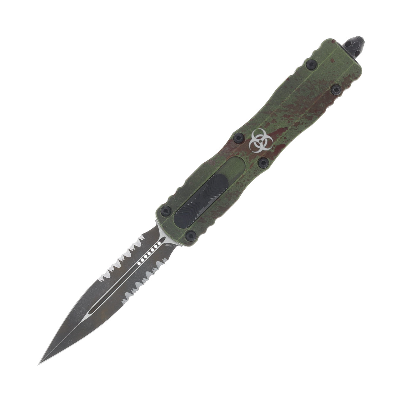 Microtech Dirac Delta OTF Auto D/E Part Serrate Outbreak Signature Series AUMT2272OBDS