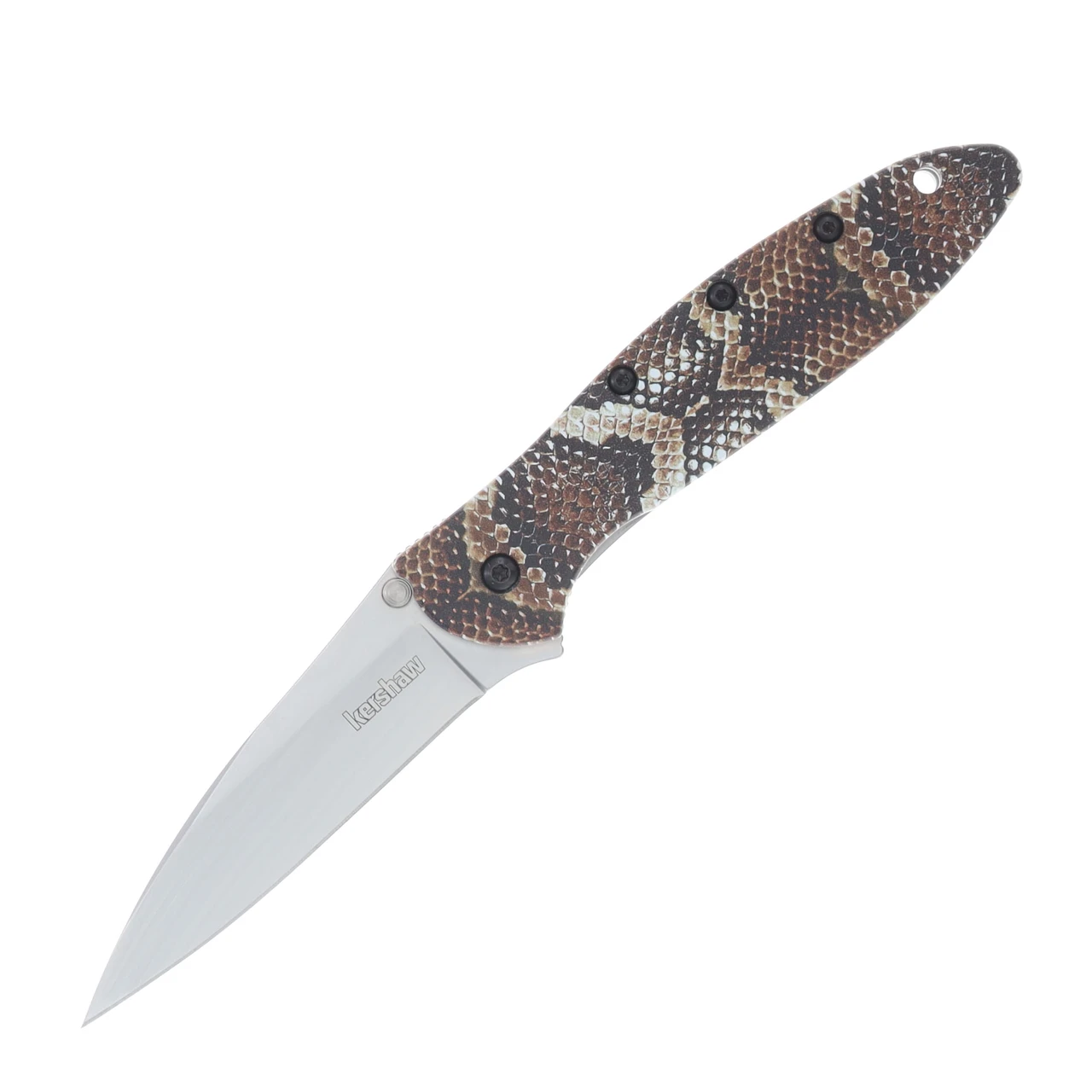Kershaw Leek Aluminum Handle With SnackSkin Pattern Artwork 14C28N Blade KS1660SNAKE