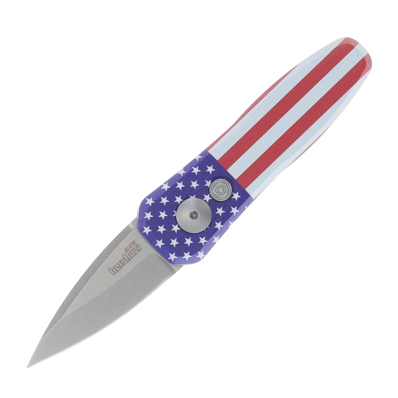 Kershaw Auto Launch 4 American Flag Pattern Aluminum Handle Stonewash CPM-154 Blade AUKS7500USA