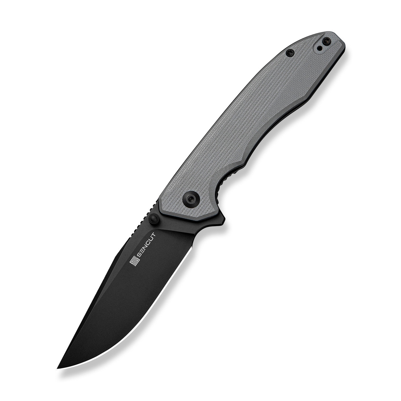 Sencut Sylor Folding Knife Gray G-10 Handle Black D2 Blade S25056-1