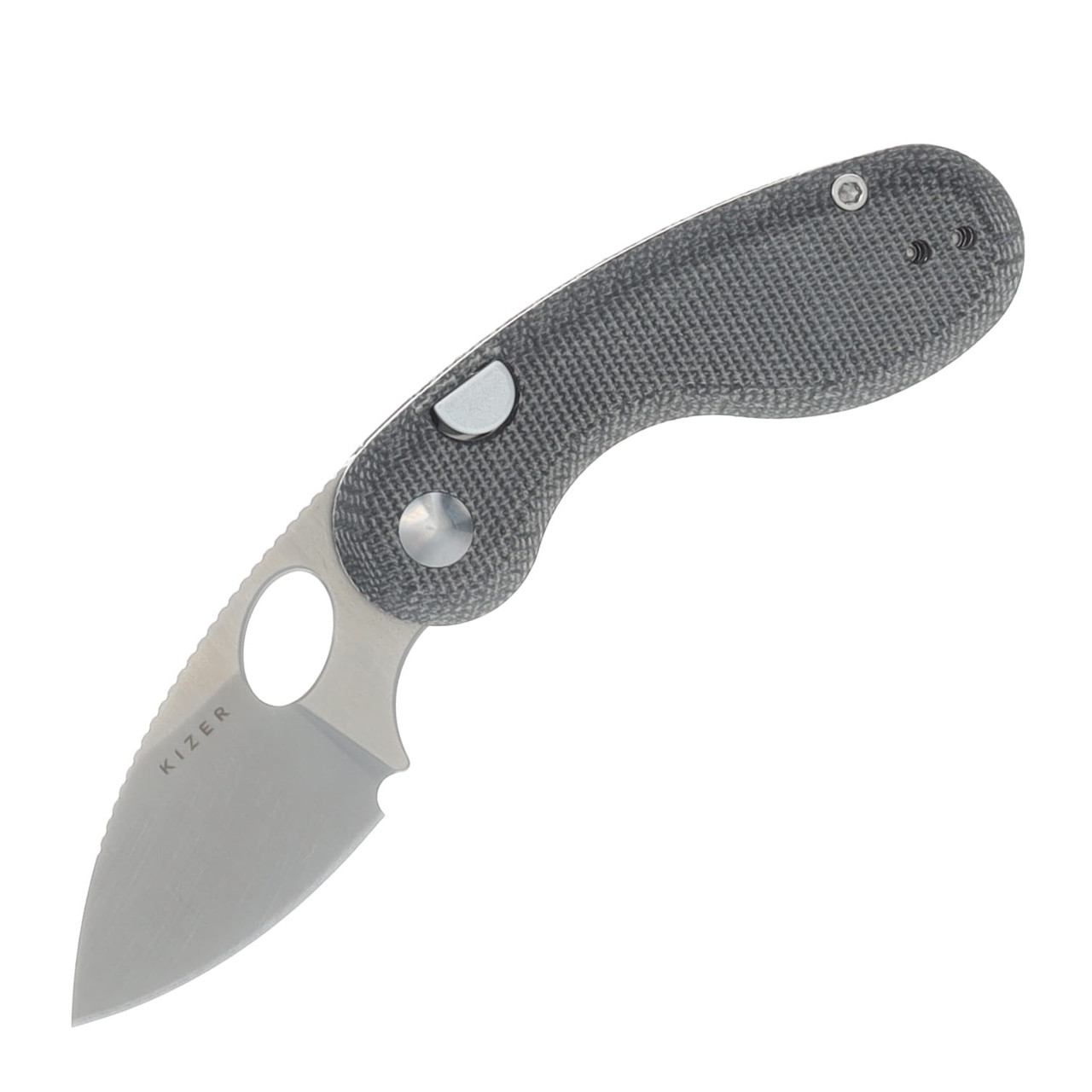 Kizer Microbe Folding Knife Black Norplex Ultrex Micarta Handle Satin 14C28N Blade