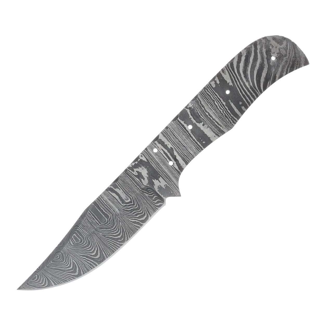3.75in Clip Point Damascus Blade Blank With Spine Filework BLDM2749