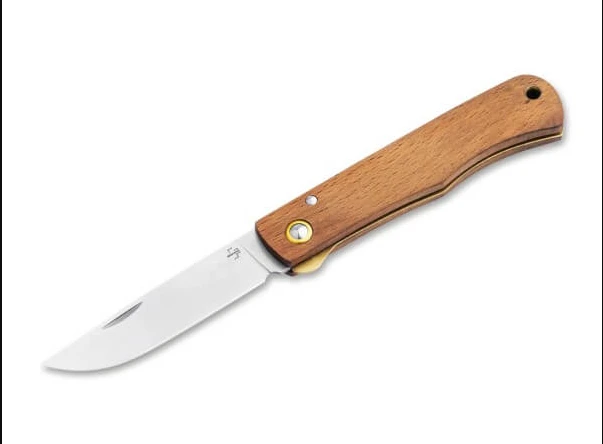Boker Plus Rusticus Brown 3.31in Plain Satin Straight Back