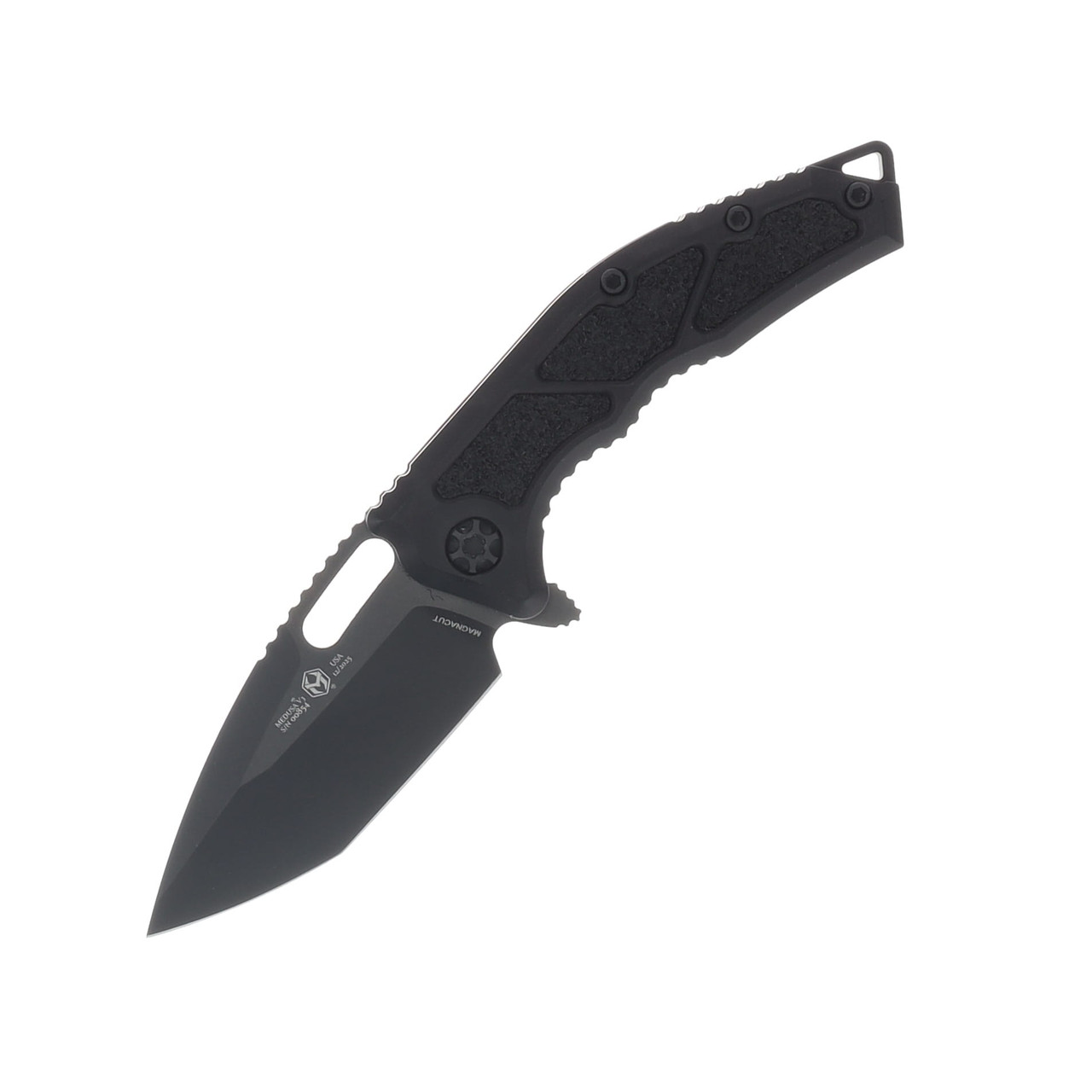 Heretic Hydra V4 Single Action OTF Automatic Knife DLC Tanto/Carbon Fiber and Titanium with Flamed Button and Clip H406-6A-CF/FTI