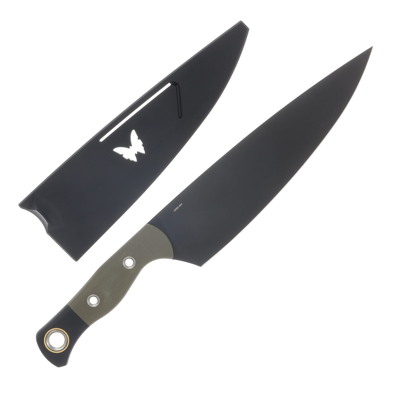 Benchmade 8in Chef Knife OD Green-Blk G-10 Handle Blk CPM-154