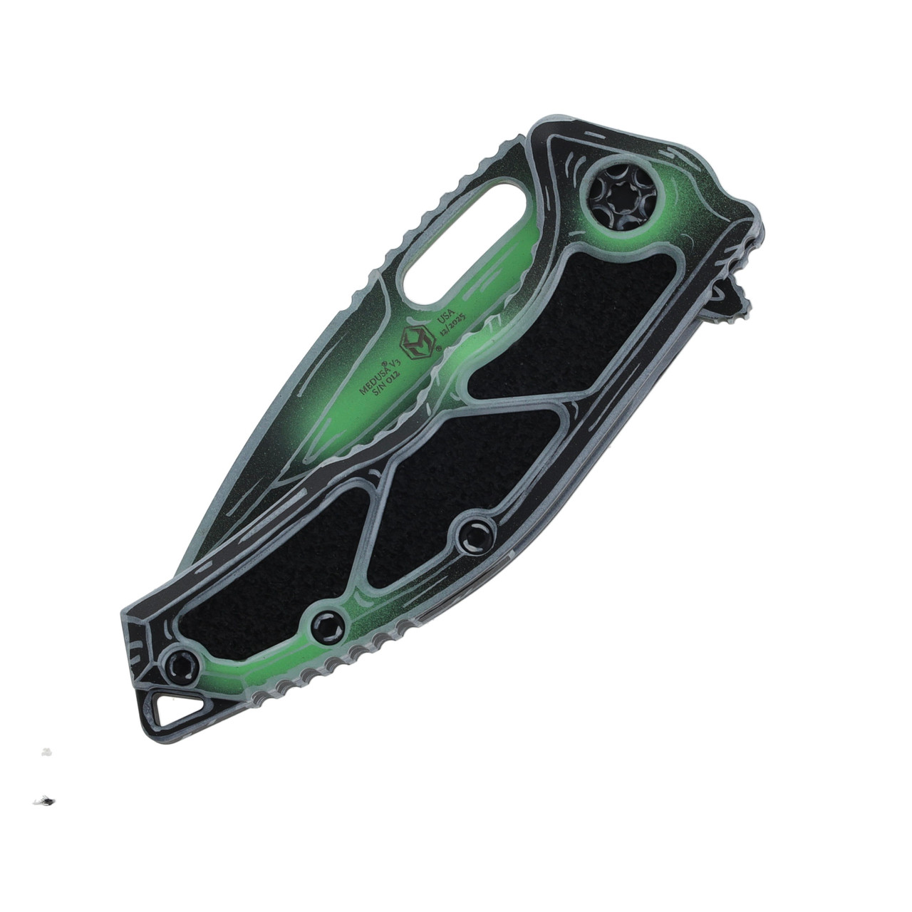 Heretic Medusa Manual Folder Tanto Negative Cel Shading Toxic