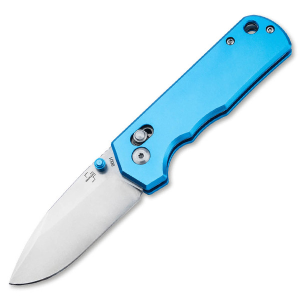 Boker Plus Rockstub Blue Elox Folding Knife Blue Aluminum Handle 440B Blade BK01BP0052