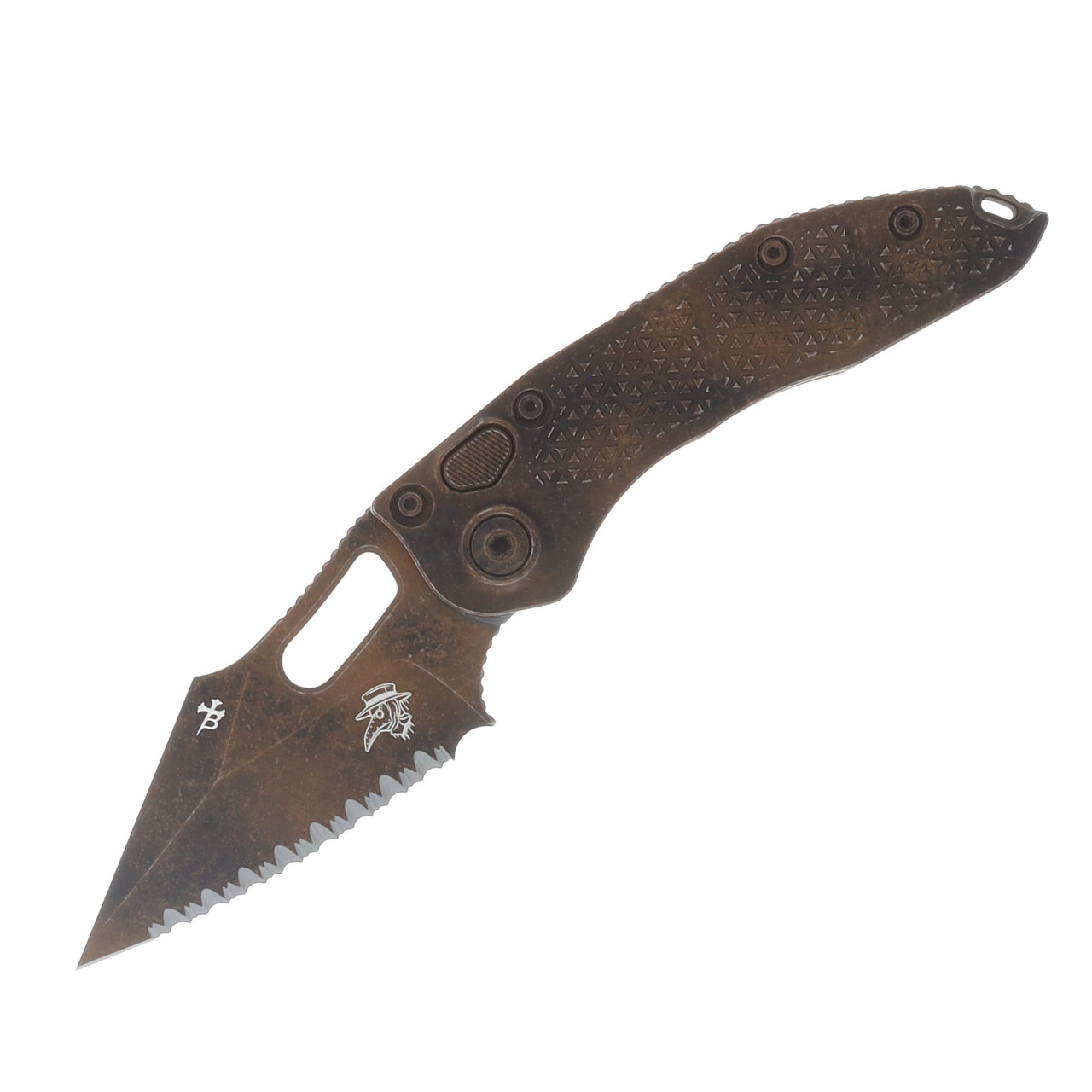 Microtech Stitch OTS Auto S/E Full Serrate Plague Outbreak Signature Series AUMT1693PLOBS