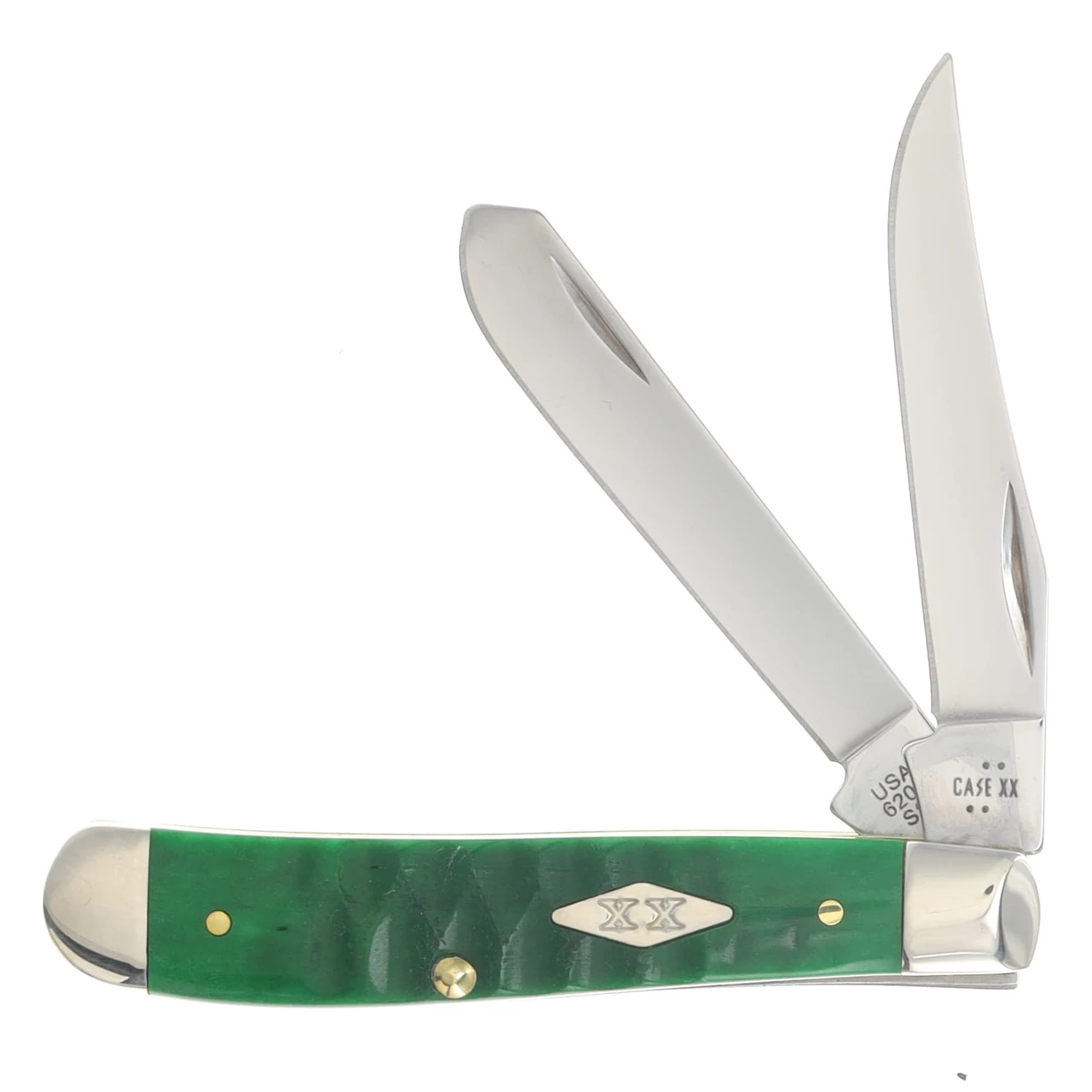 Case XX Bright Green Gator Jigged Bone Mini Trapper Folding Knife CA11441