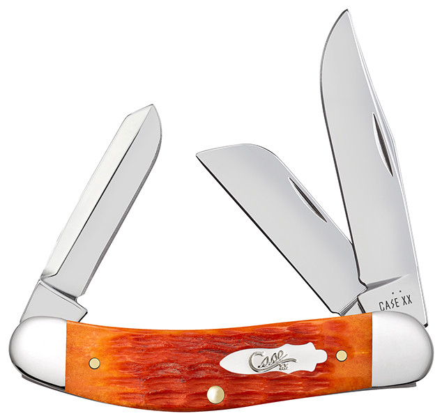 Case XX Tequila Sunrise Crandall Jigged Bone 3-Blade Sowbelly Folding Knife CA57532