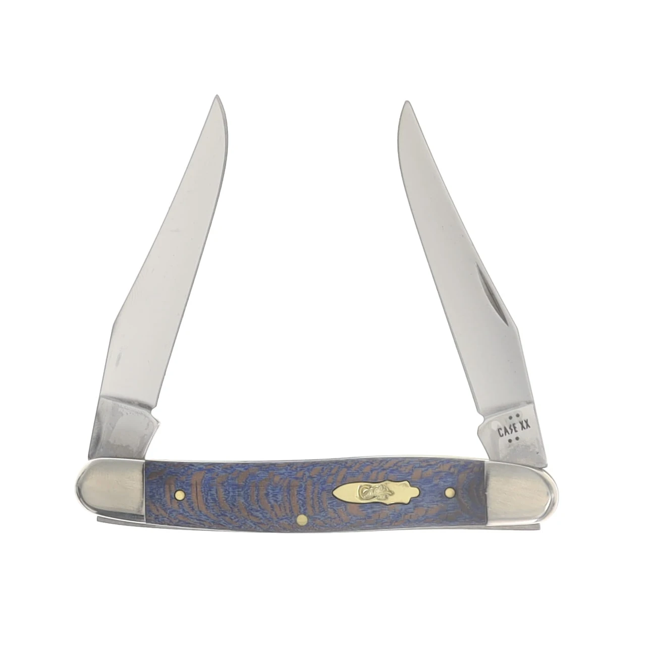 Case XX Blue Sycamore Wood Muskrat Folding Knife CA63737