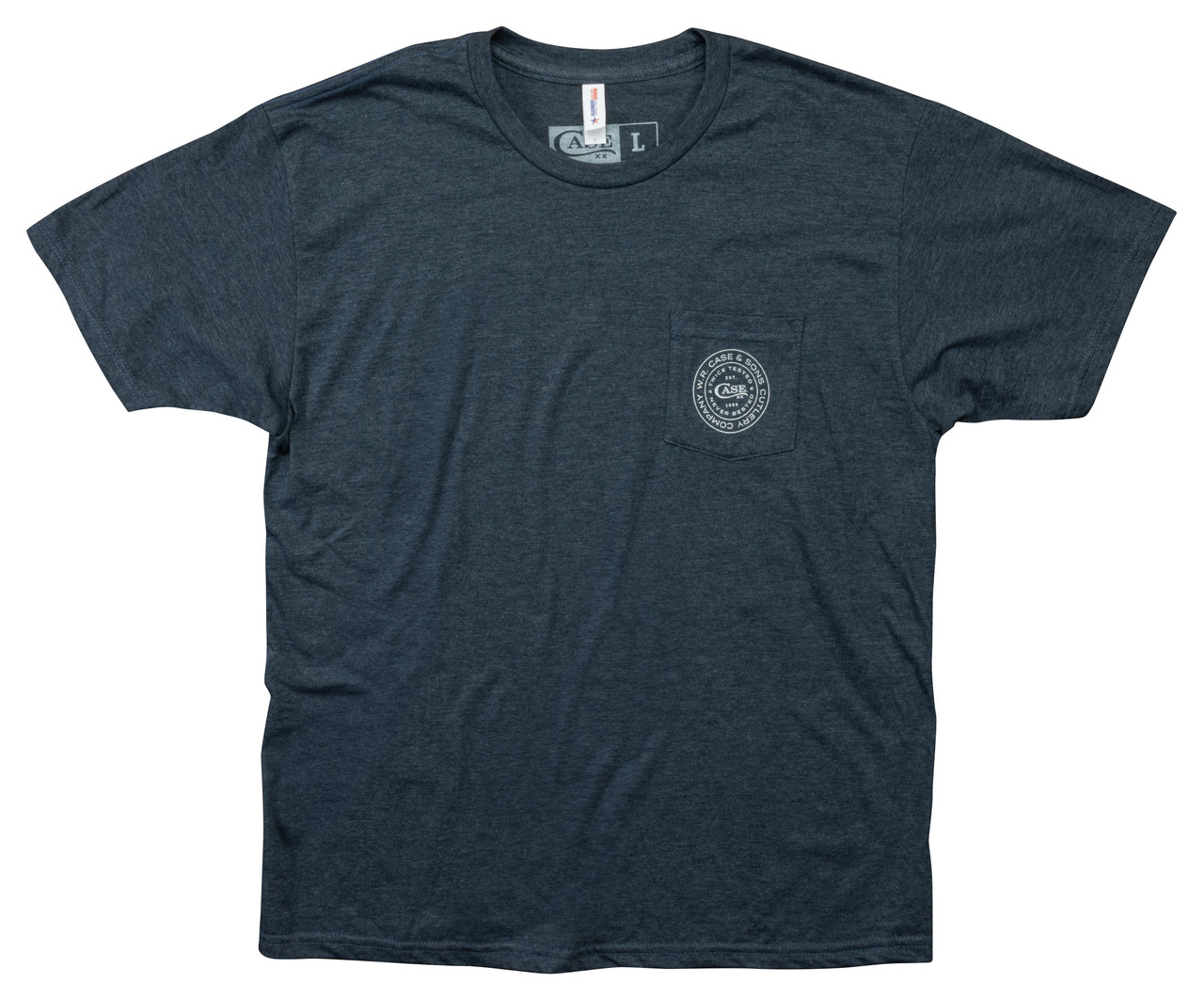 Case Navy Heather Pocket T-Shirt W/Case Seal Logo - Large CA41212