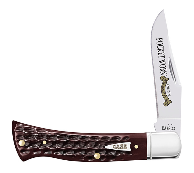 Case XX Axe Handle Folding Knife 30th Anniversary Pocket Worn Jigged Bone CA55237