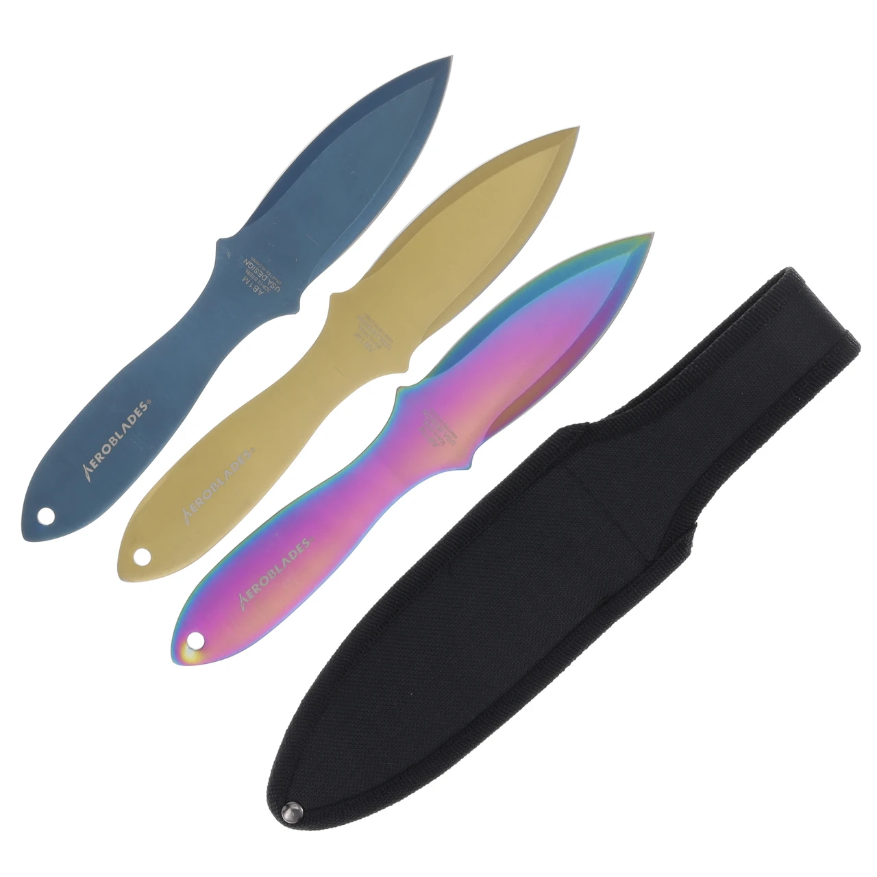 Neptune Dragon Bushido 9in Multicolor Throwing Knife Set with Sheath