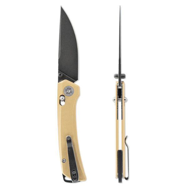 Skallywag Porpoise Spear Point Tan 3.5in Plain Black Spear Point